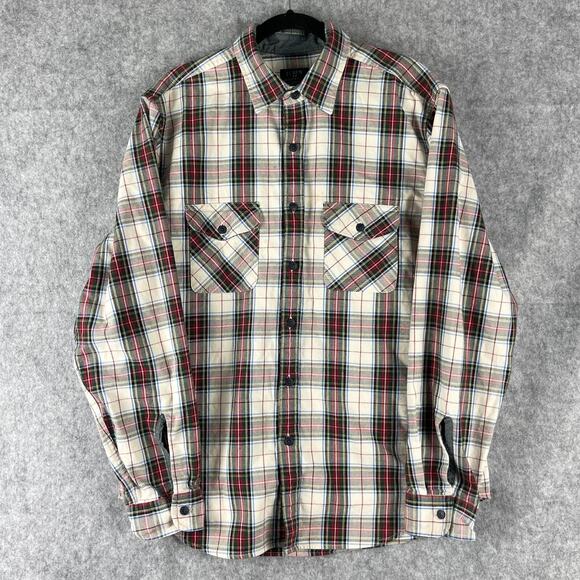 J Crew Heavyweight Flannel Shirt Mens Large Plaid Long Sleeve Button Up Preppy - Picture 1 of 15